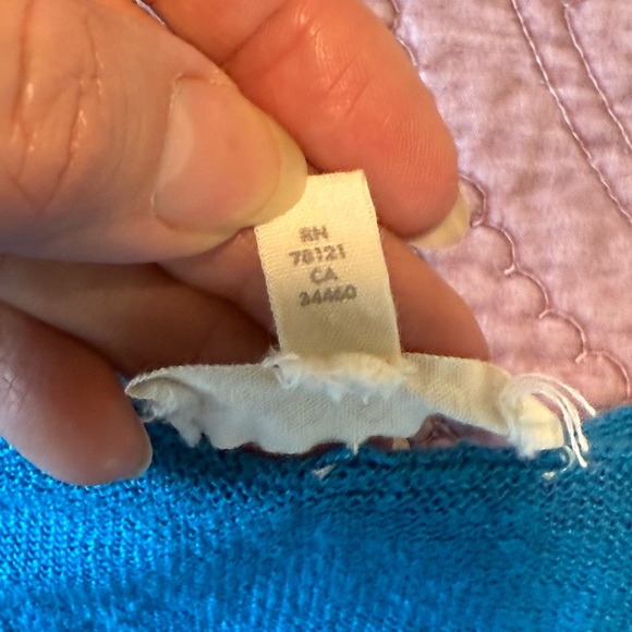 Eileen Fisher Teal V-Neck Short Sleeve Top - Picture 8 of 12